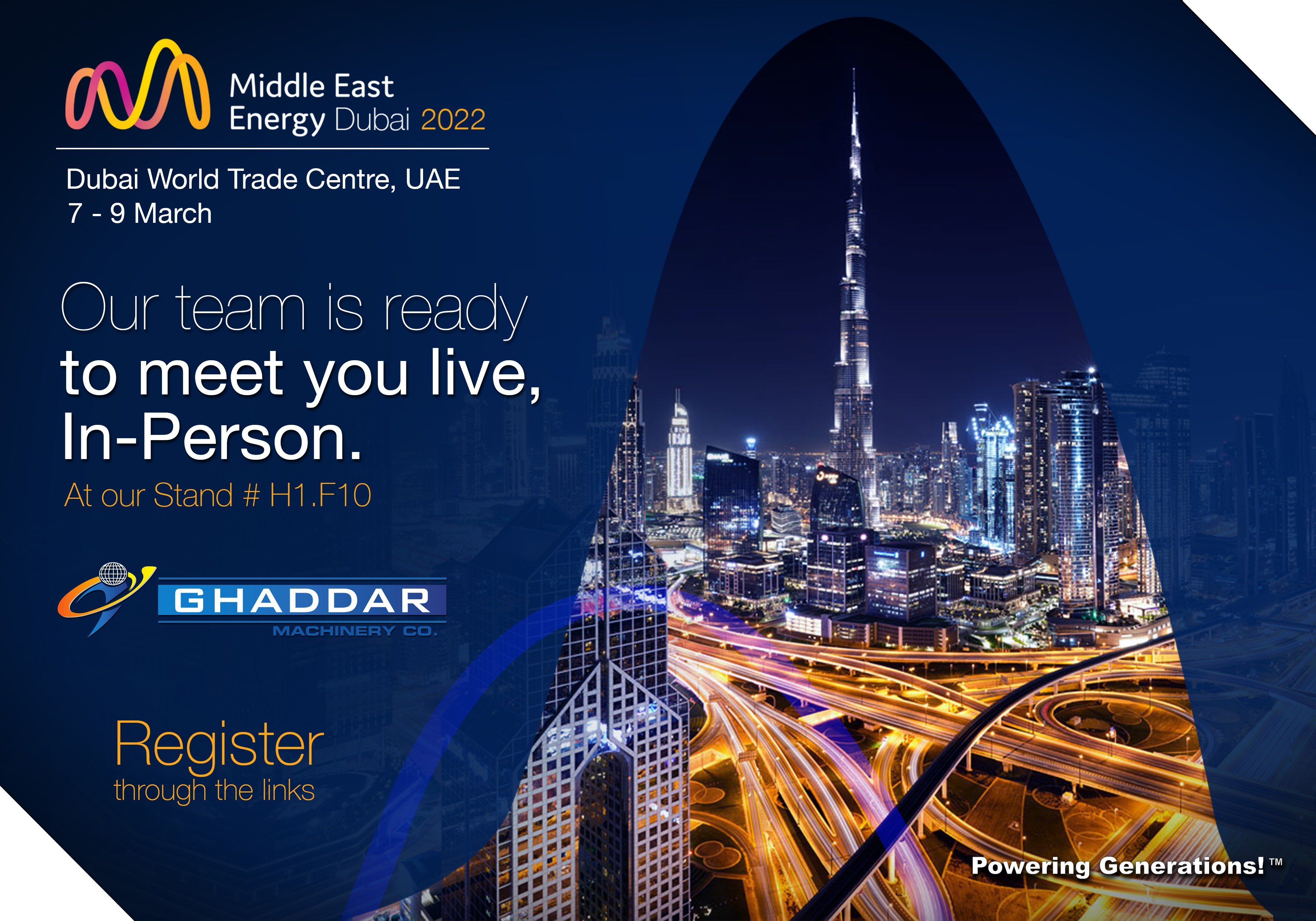 Ghaddar Machinery Participating in Middle East Exhibition 2022