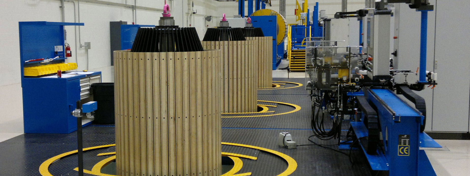 Vertical winding machines