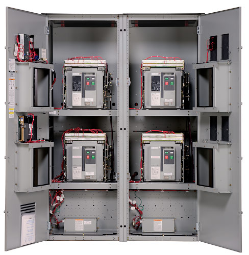 Bypass isolation power frame type automatic transfer switches