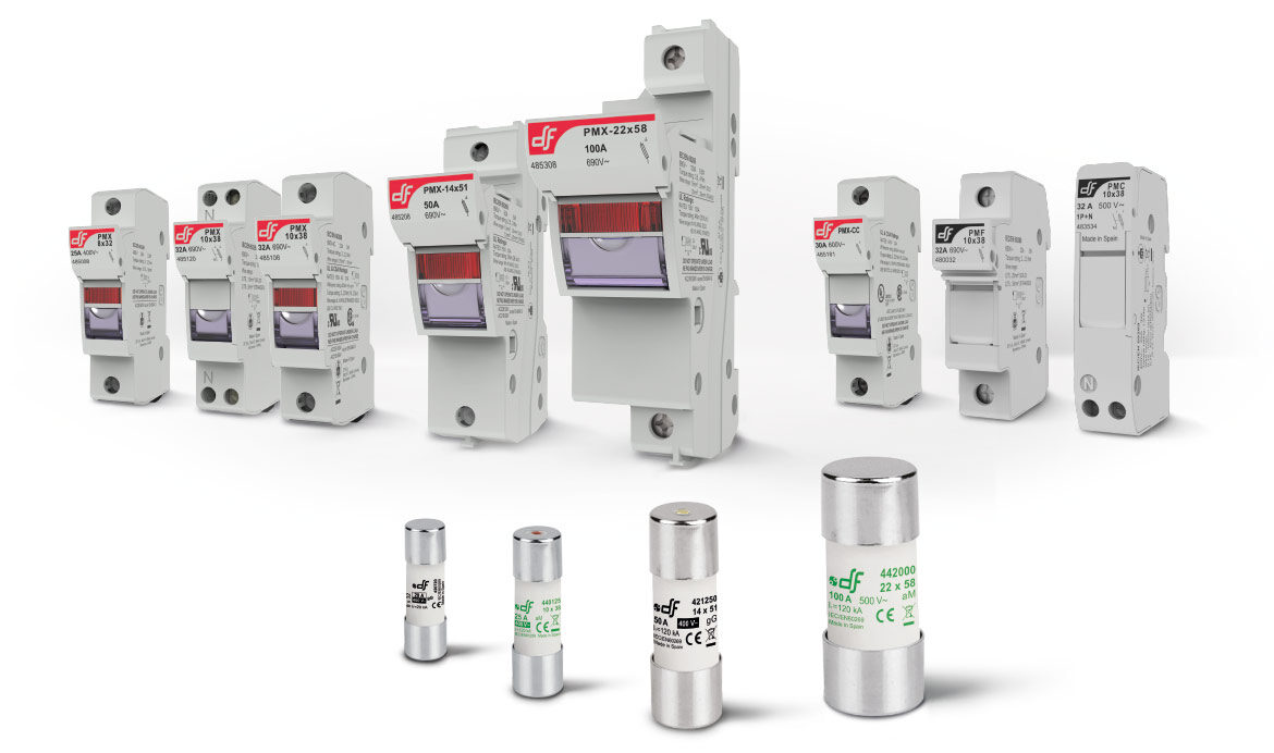 Cylindrical Industrial fuse links & fuse holders