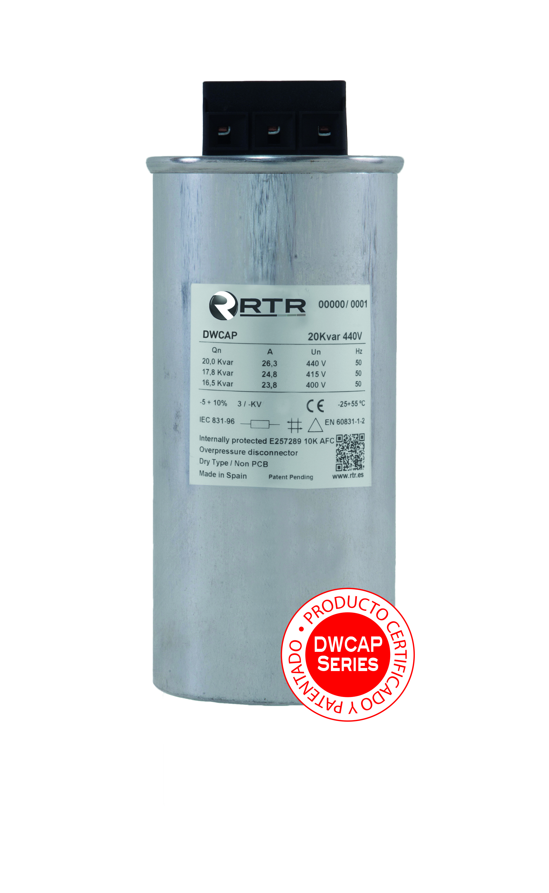 RTR - Three Phase Power Factor Correction Capacitor