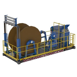 RECOVERING TAIL-STOCK REEL STAND CATENARY WIRING SYSTEM