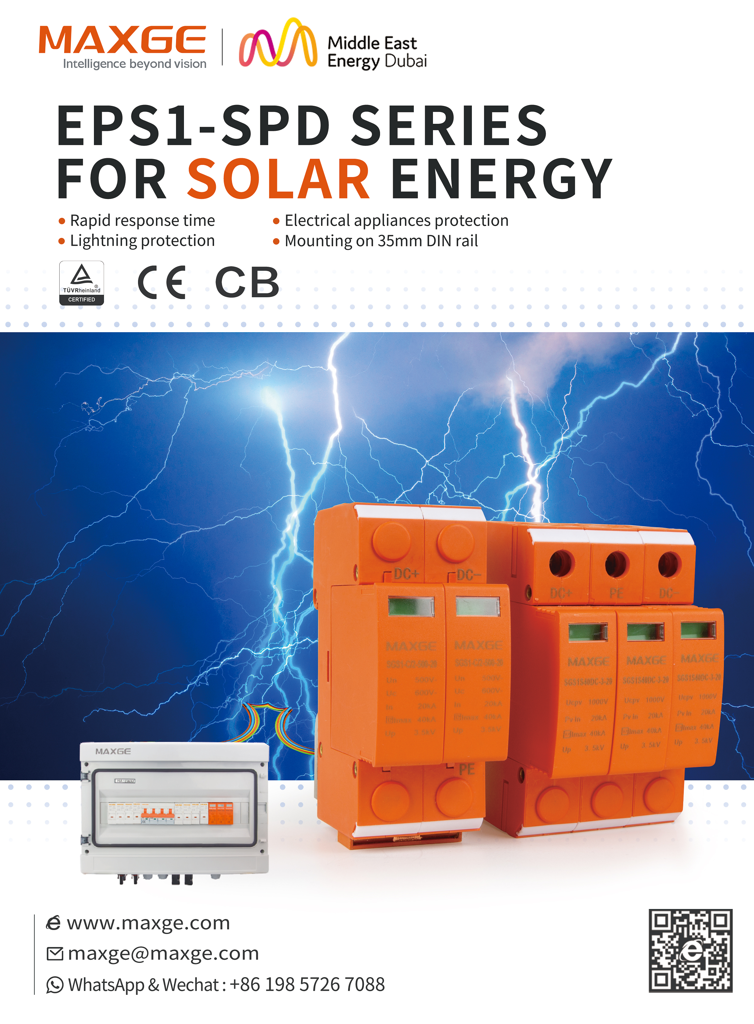 MAXGE SPD SGS1-DC Series Surge Protective Device