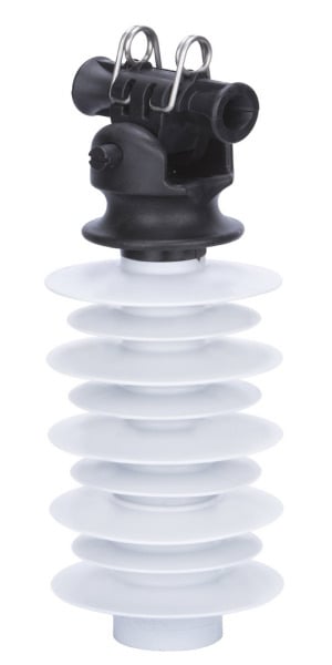 Composite line post insulator with clamp