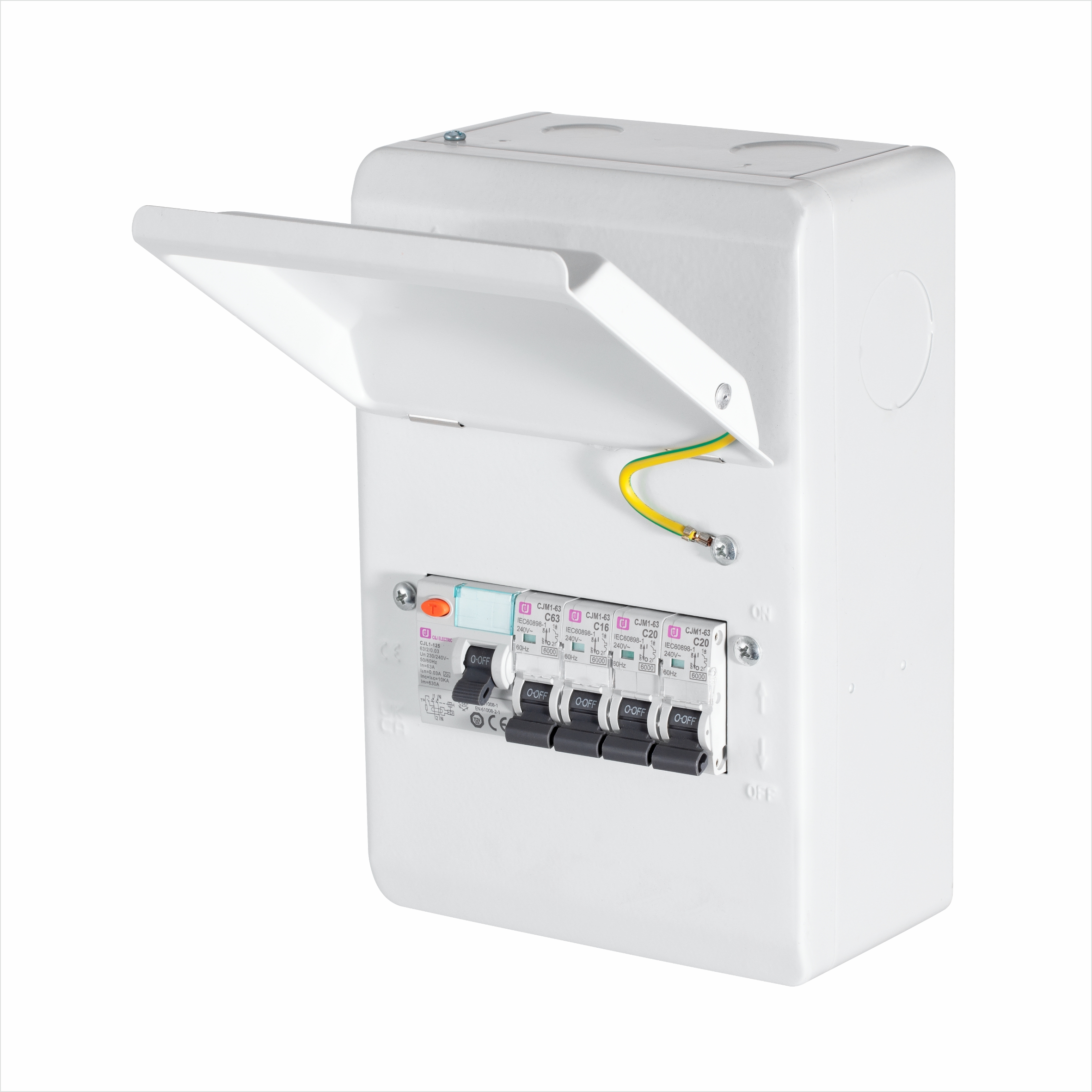 CJDB-22W Distribution Box Consumer Unit Metal Box UK Surface Mounted MCB Isolator Load Box 22ways