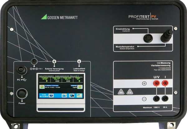 Peak power measuring instrument and characteristic curve tracer for photovoltaic systems