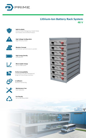 Lithium Ion Battery Rack System 48V
