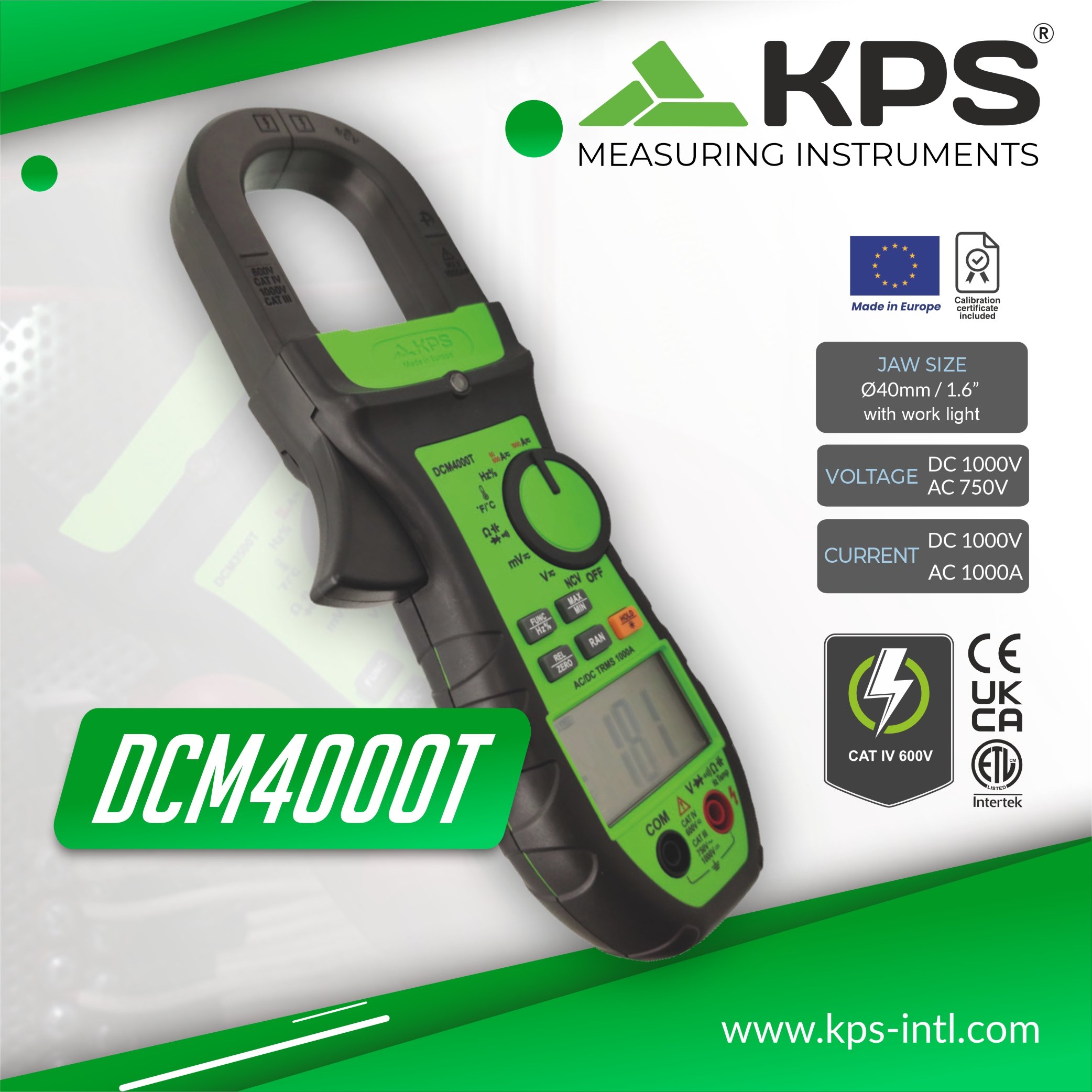 DCM4000T TRMS Clamp Meter 1000A AC/DC with temperature