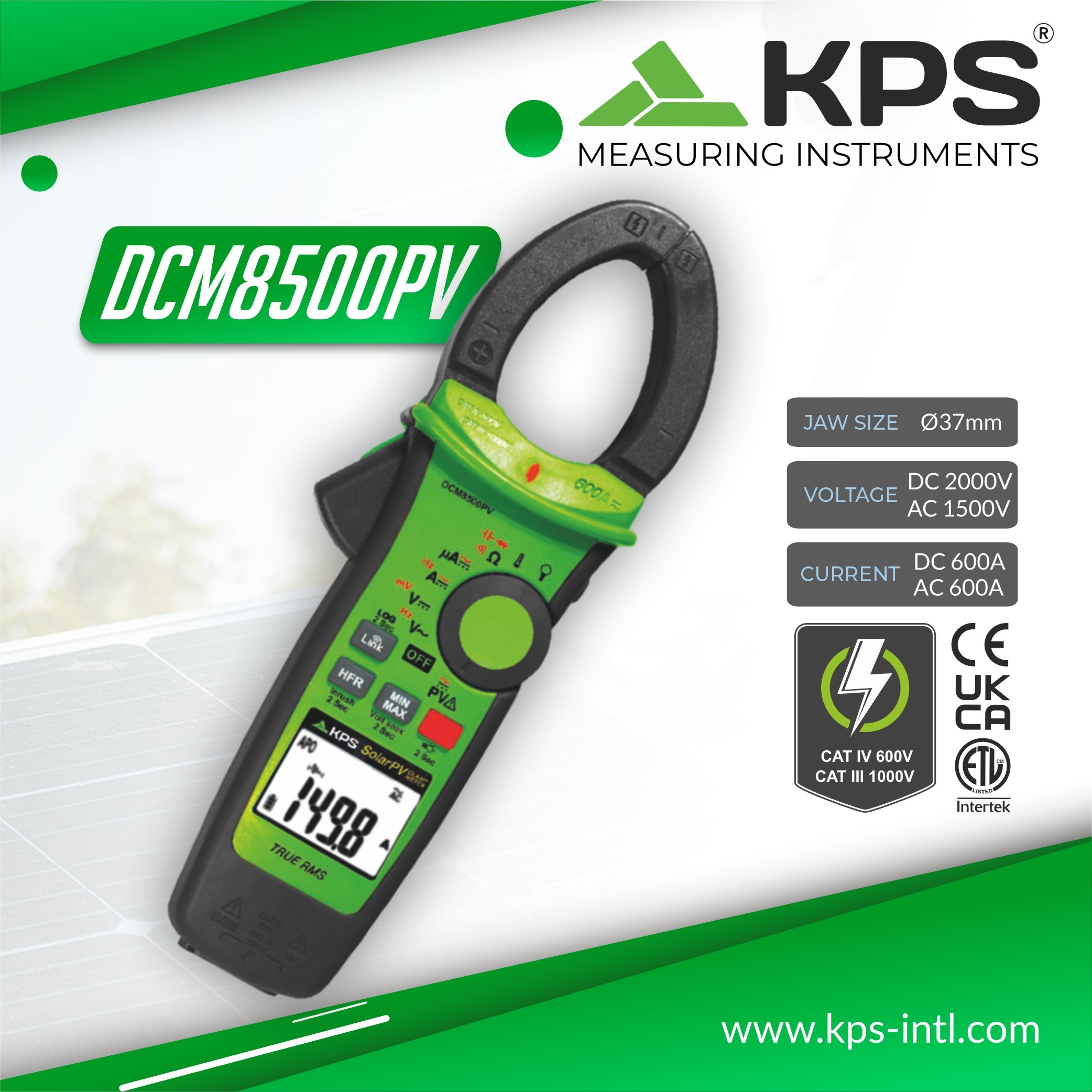 DCM8500PV Solar Clamp Meter